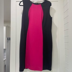 Tahari Black and Pink Shift Dress